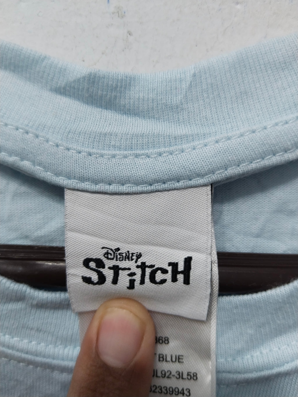 Disney Stitch Light Blue Casual T-Shirt with 3D Fabric Flower Appliqués